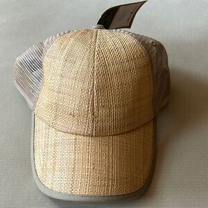 NWT Free People raffia trucker hat